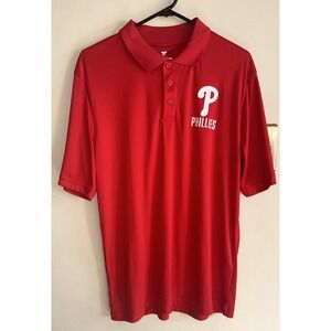 Fanatics Red Philadelphia Phillies True Classics Avid Fan Polo Short Sleeve Larg
